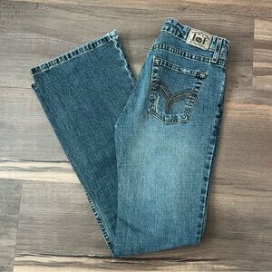 Vintage Y2K l.e.i. Mid-Rise Lightly Distressed Flare Jeans Size 5